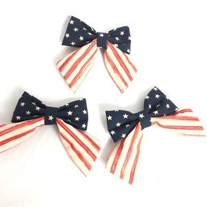 Handmade forth of July Sailor hair bows